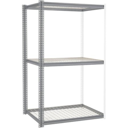 Global Industrial High Cap. Add-On Rack 48Wx48Dx96H 3 Levels Wire Deck 1500 Lb. Per Level GRY 581060GY